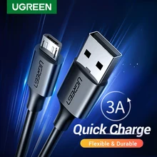 UGREEN-Cable Micro USB de carga rápida, corriente de hasta 3 A, ideal para teléfono móvil o tableta, compatible con smartphone Android (Xiaomi, Huawei y HTC, entre otros)