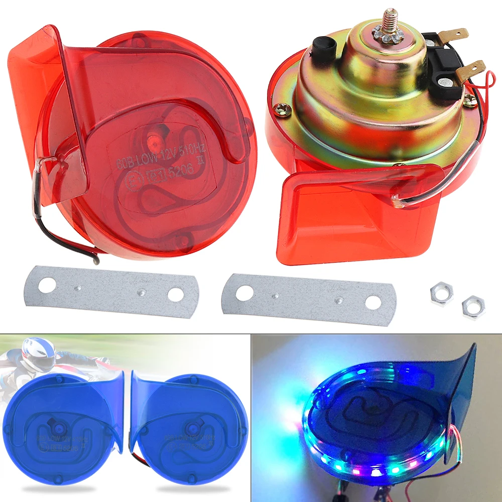 

2pcs 12V 110dB Air Horn Snail Electric Horn Dual Loud Alarm Speaker Super Loud for Motorcycles Car Vehicle Motorcycle Automobile