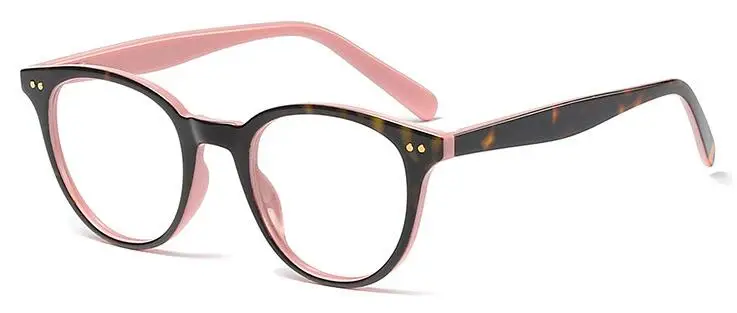 C5 color pink clear Модные круглые очки из поликарбоната, женские очки, очки для близорукости, мужские очки, оправа для очков, оптические прозрачные линзы, очки в винтажном стиле - Цвет оправы: C5 color pink clear