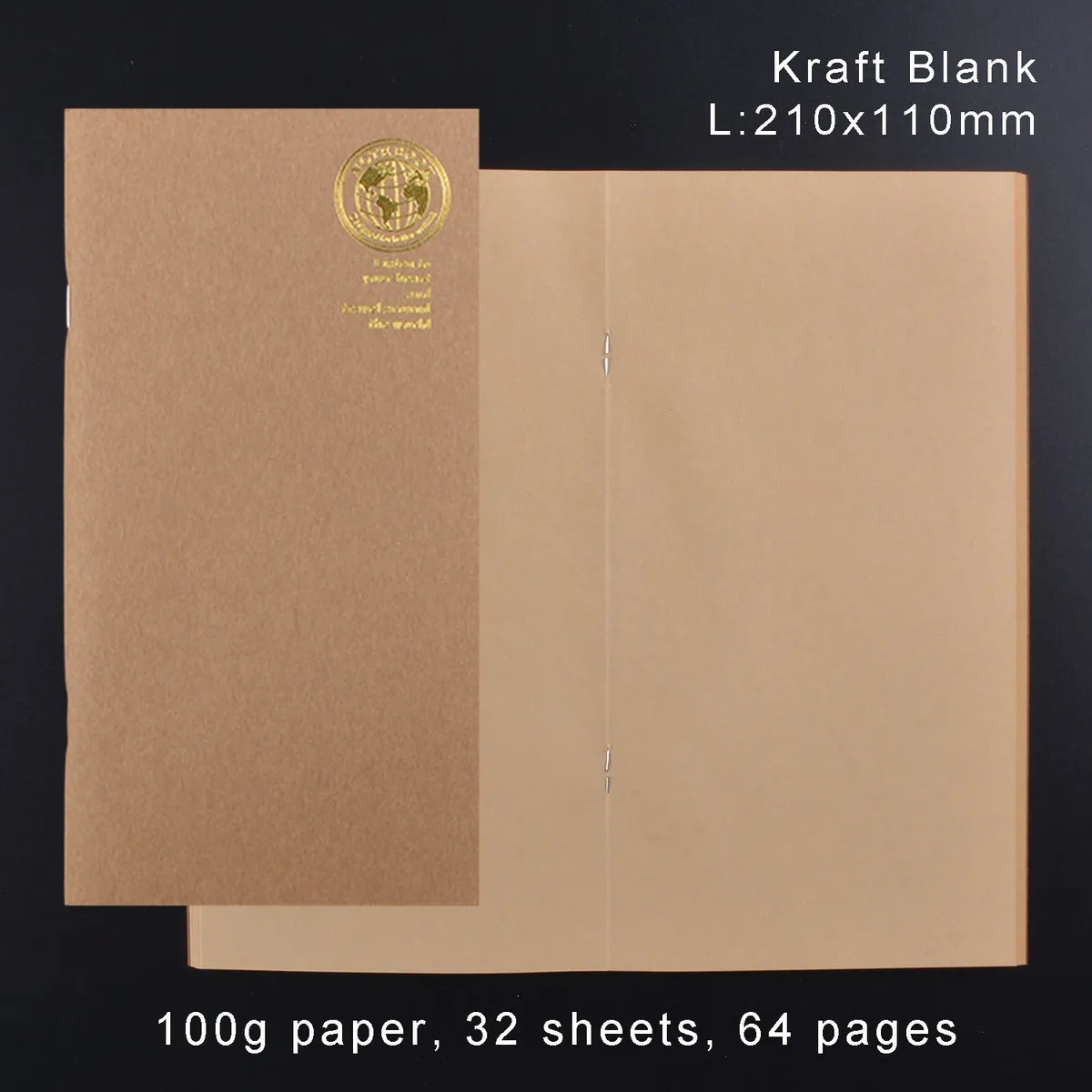 L Kraft Blank Кожаная записная книжка, Сменная вставка для ежемесячного паспорта, дневник планировщик, крафт-бумага, блокнот для путешествий, ежедневный Еженедельный - Цвет: L Kraft Blank