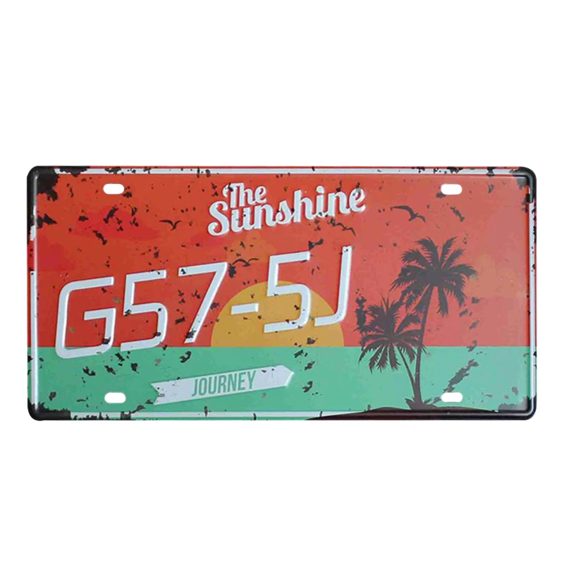 

Wall-mounted Retro Car License Plate Metal Signs Wall Art Decoration Vintage Car Number Wall Painting Plate Bar Pub Cafe Decor