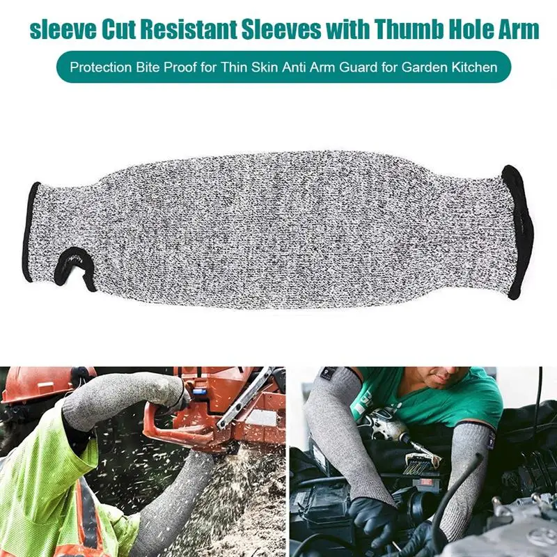 

Cut Resistant Sleeves With Thumb Hole HPPE Bite Proof Arm Protection For Glass Porcelain Industry