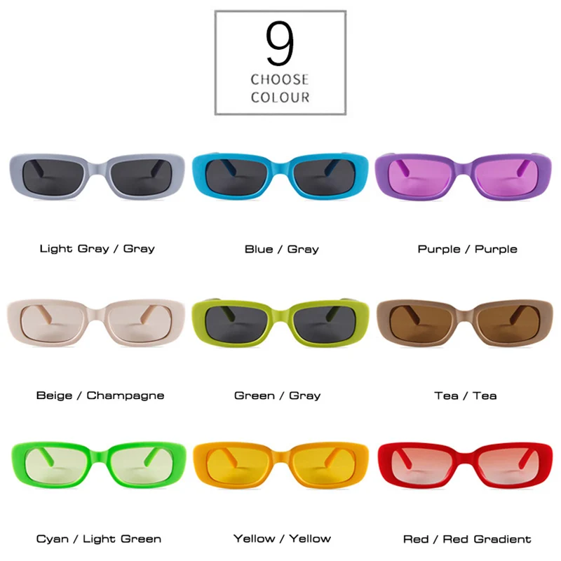 Модные маленькие прямоугольные цветные солнцезащитные очки SO &amp EI для женщин и