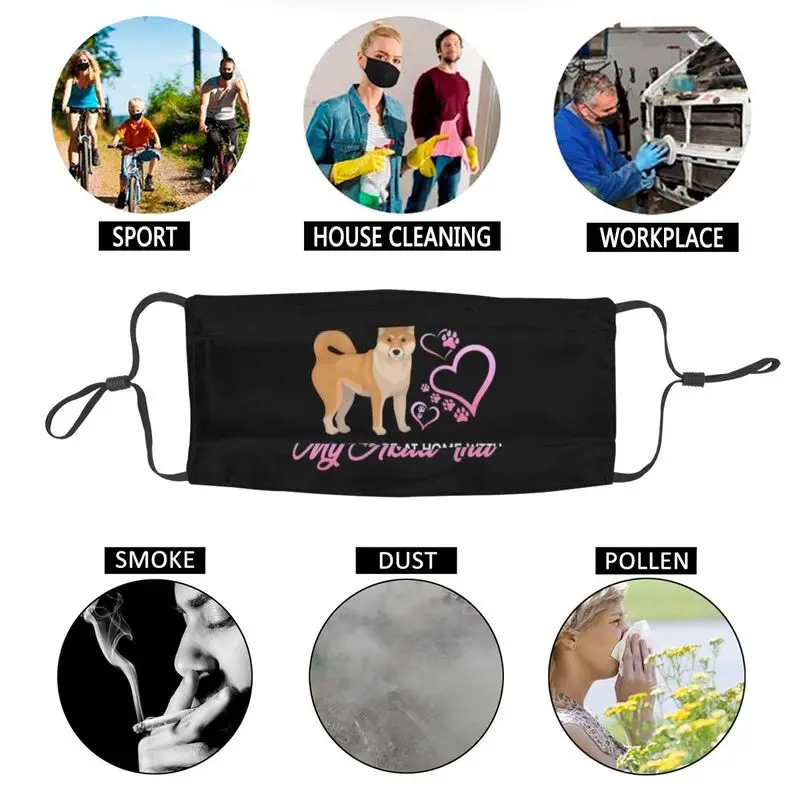 

I'd Rather Be At Home With My Akita Mask Dustproof Breathable Dog Face Mask Protection Cover Men Respirator Mouth-Muffle