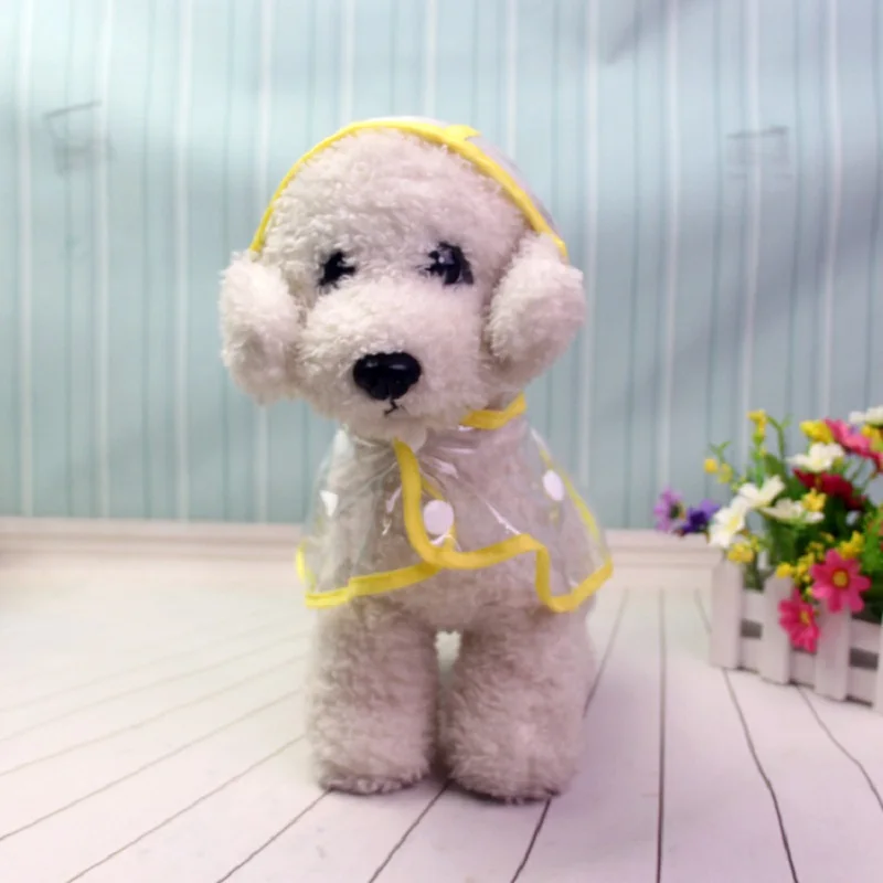 Dog raincoat costumes hooded Teddy small dogs pet kitten cats transparent clothes outdoor fashion waterproof in spring summer | Дом и сад