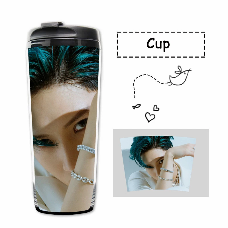 TAEMIN Kpop SuperM первый мини альбом водная чашка SuperM BAEKHYUN KAI TAEYONG TAEMIN десять кривая чашка с двойными стенками пластиковая чашка вентиляторы коллекция - Цвет: TAEMIN