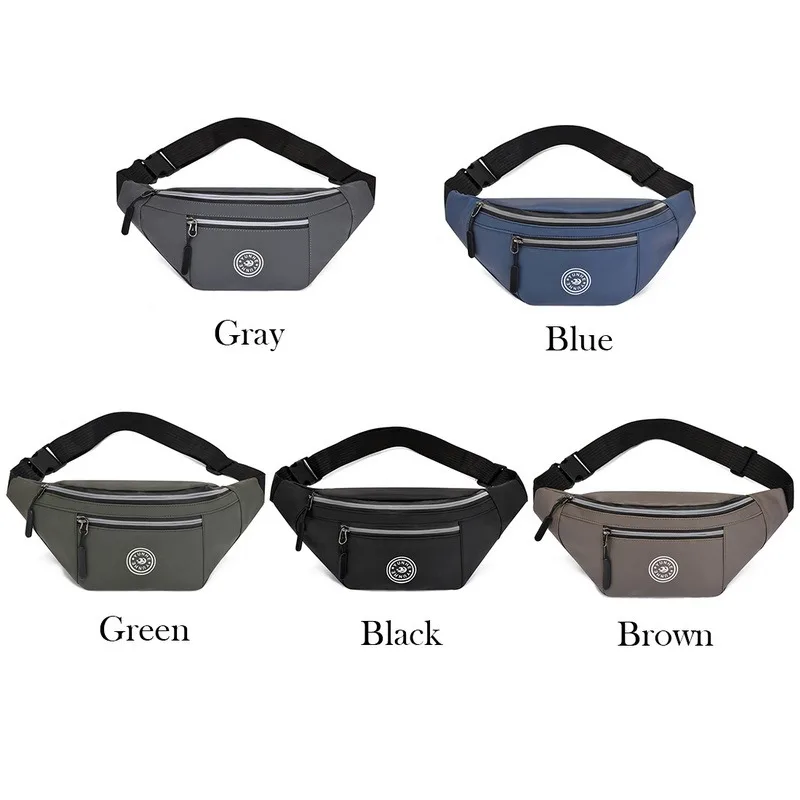 

Waist Bag Nylon Man Belt Pouch Women's Bag Waist Pack Wallet Zip Travel Hiking Bag Black Blue Red Gray Waist Bag for Men