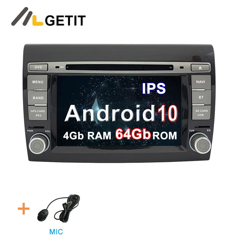 4G RAM - 64G ROM DSP ips Android 10 автомобильный DVD мультимедийный плеер для Fiat Bravo 2007-2012 автомобильный Радио Стерео gps навигация - Цвет: 4G RAM - 64G ROM