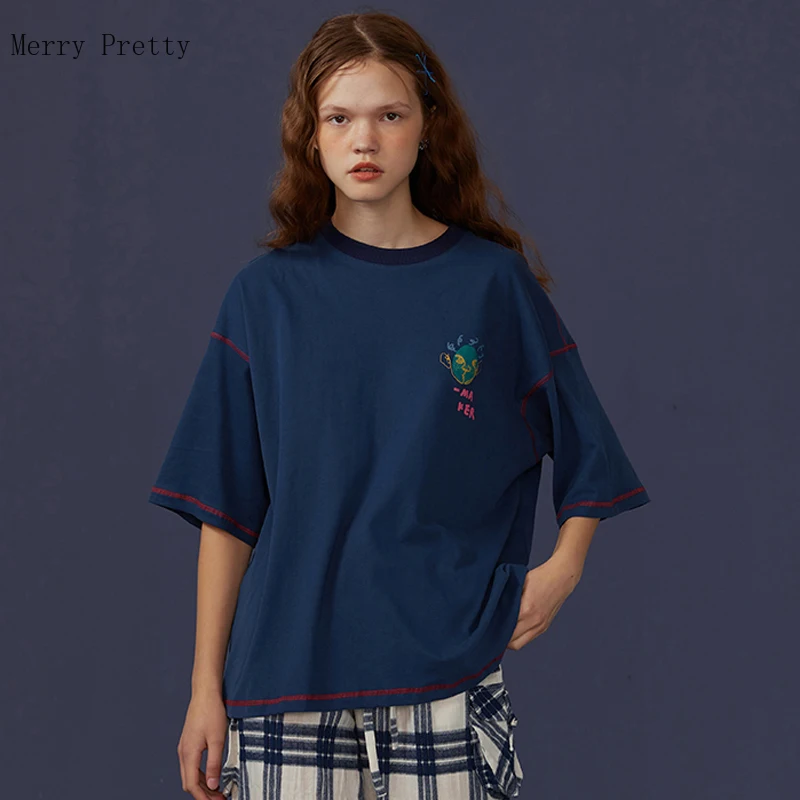 

Женская летняя футболка 2020 Harakuju, футболки с мультяшным принтом, повседневные футболки с коротким рукавом и круглым вырезом, женская рубашка...