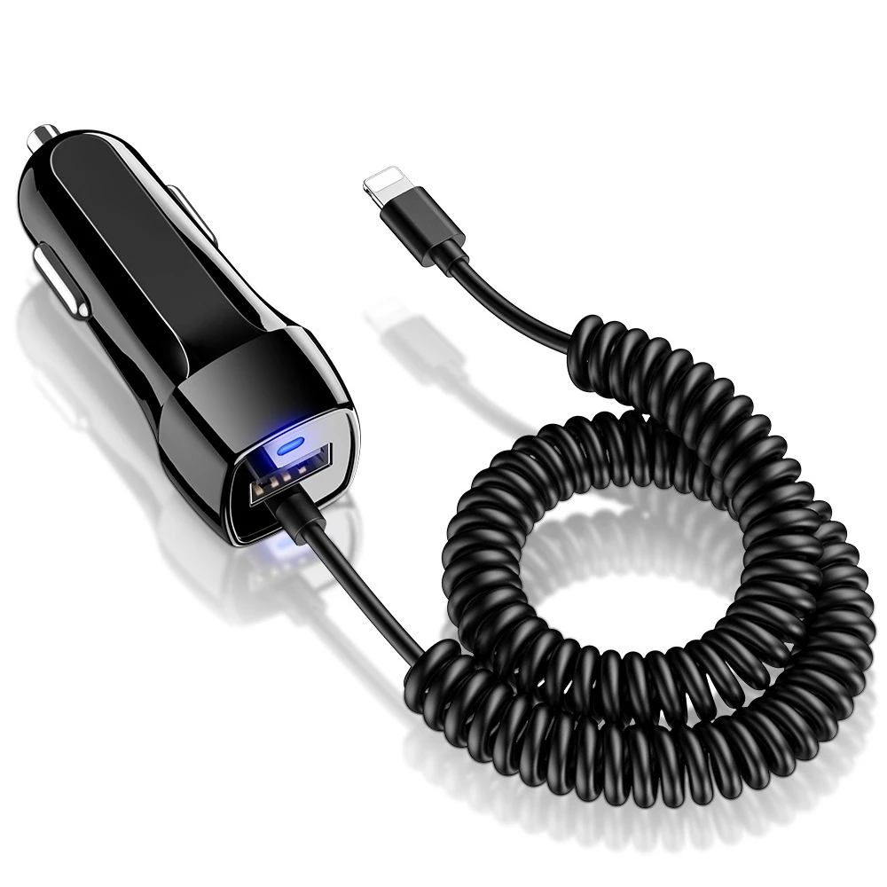 

Fast Car Adapter Charger Cell Phone Charging Cable for Android Phones With Elastic Charging Wire New 2021