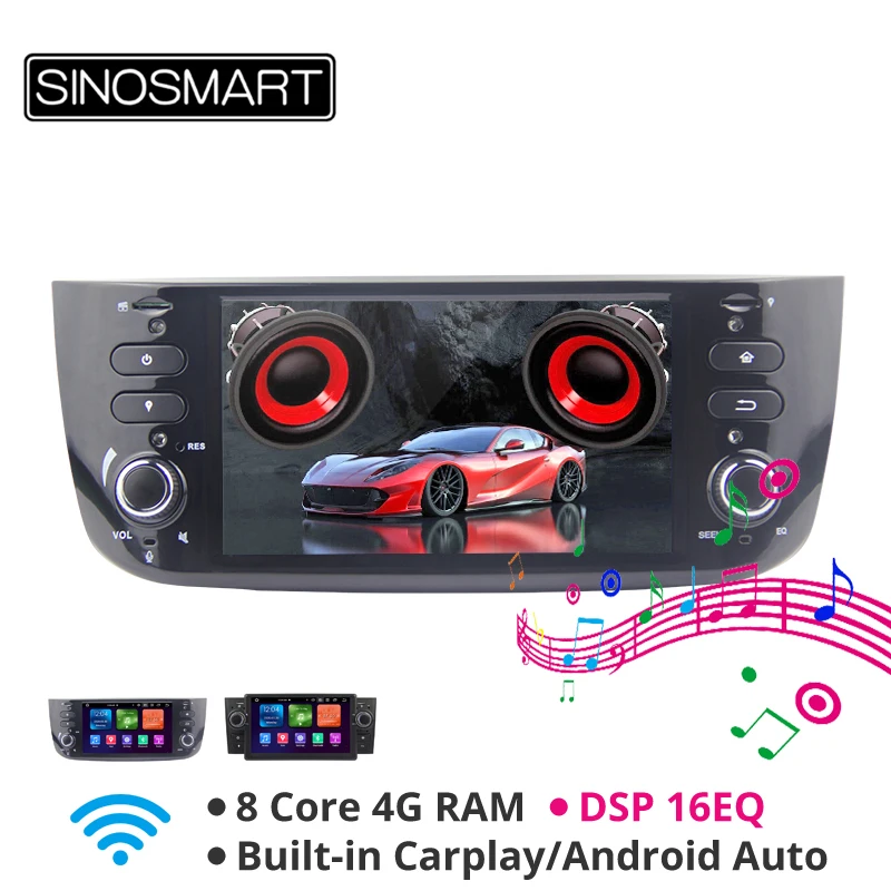 SINOSMART 4G RAM 8 Core CPU Автомобильный GPS-навигатор плеер для Fiat Linea Punto Evo Grande 2005-2020 с Canbus |