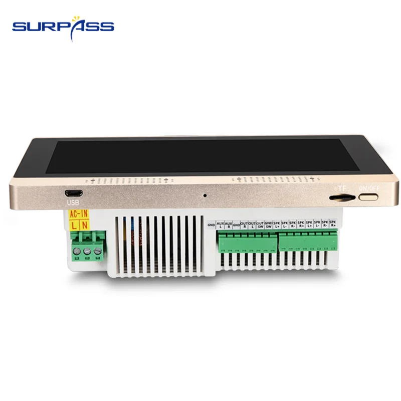 Голосовое управление в стене усилитель полный вид IPS дисплей домашний кинотеатр