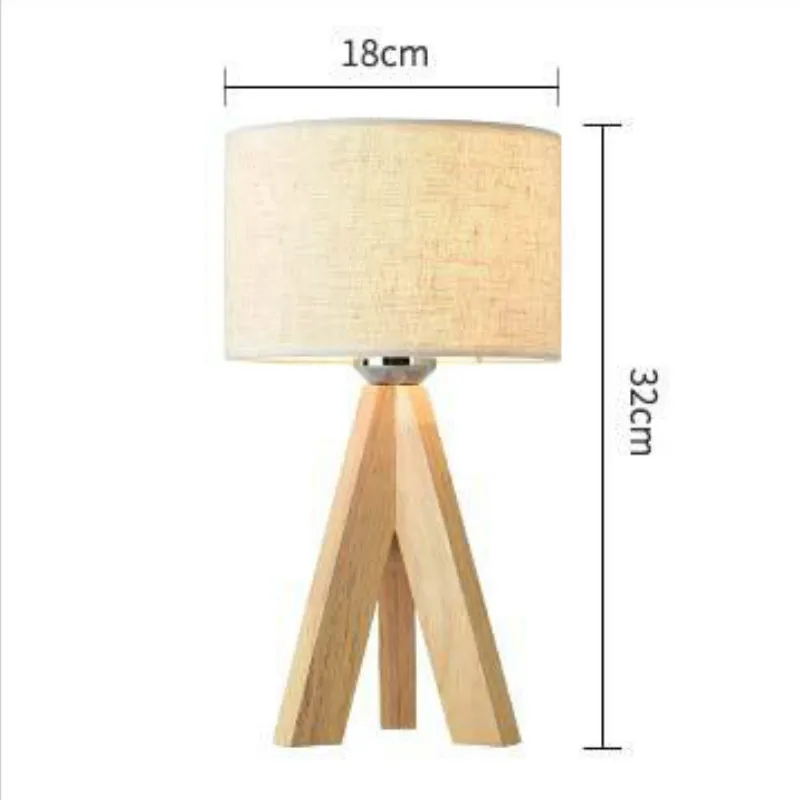 

Modern Wooden Tripod Desk Lamp Bedroom Bedside Lights Decoration Small Table Lamp Nordic LED Simple Desk Lamp Home Decor E27