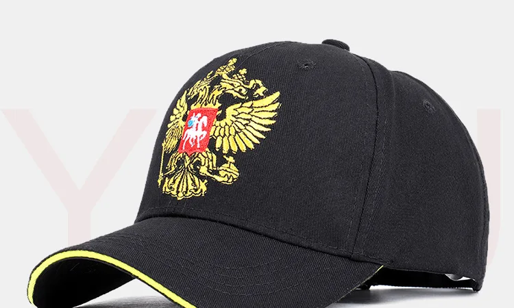 Бейсболки унисекс в классическом стиле, Хлопковые бейсболки с буквенным принтом и национальной эмблемой Российской Федерации, бейсболки с регулируемым козырьком