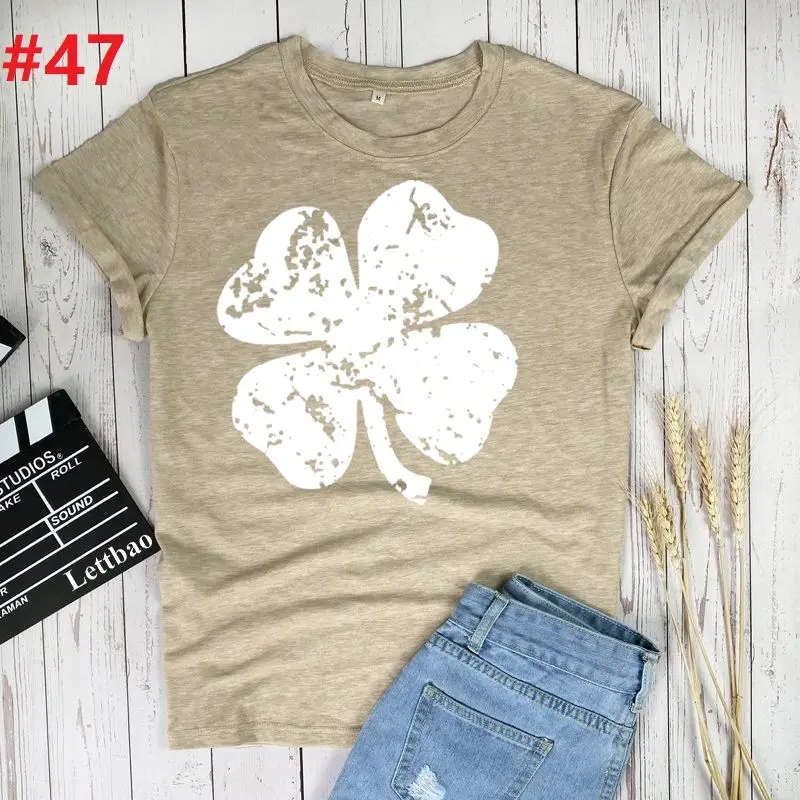 

St. Patrick's Day Tees Women Summer Women T Shirt Polyester High Quality Female Letter Print T-shirt Casual Ropa Mujer