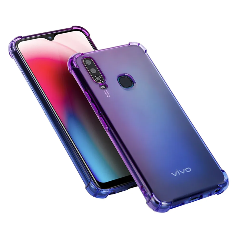 Прозрачный градиентный ЧЕХОЛ ДЛЯ vivo Y17 Y15 Y12 Y11Y3 V7 Plus Y79 Y75 Y71 Y69 Y67 Y66 Y55 Мягкий