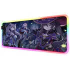 Ударопрочный коврик для мыши Genshin, игровые коврики для девочек, настольный компьютерный коврик для мыши, коврик для ПК с аниме, игровой коврик, мышь, коврик для ноутбука с подсветкой Xxl