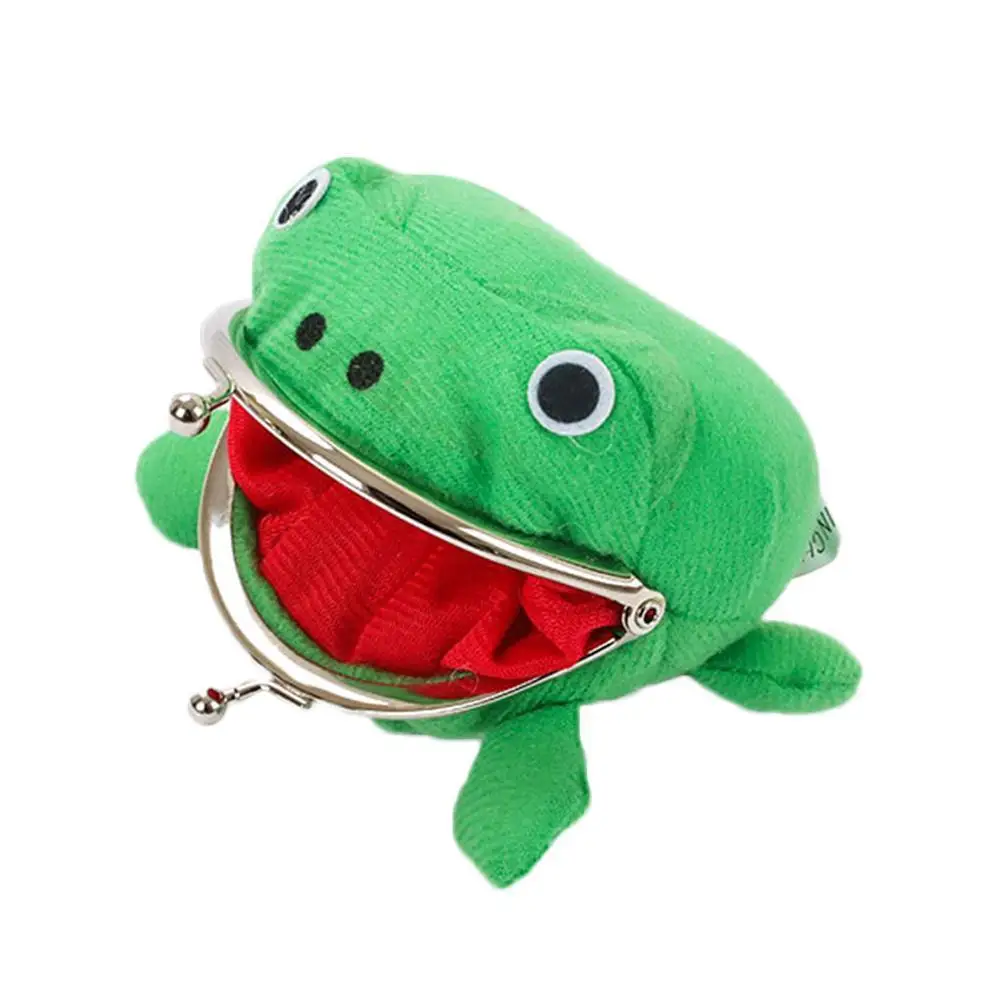 

Frog Shape Cosplay Green Animal Bag Coin Purse Wallet Soft Furry Plush Purse Gift Smart Wallet Mini Slim Card Wallet
