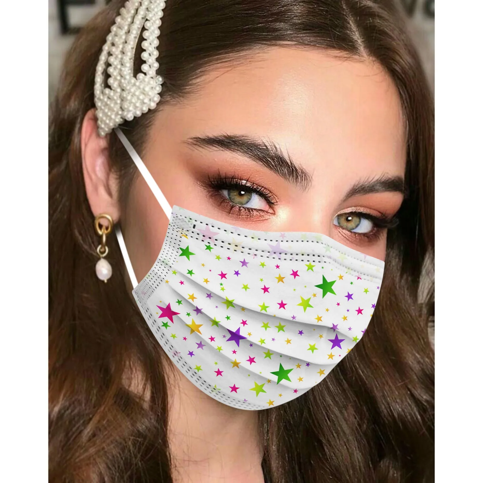 10-10 шт. маска с принтом звезд для взрослых Маска женщин и мужчин одноразовая лица