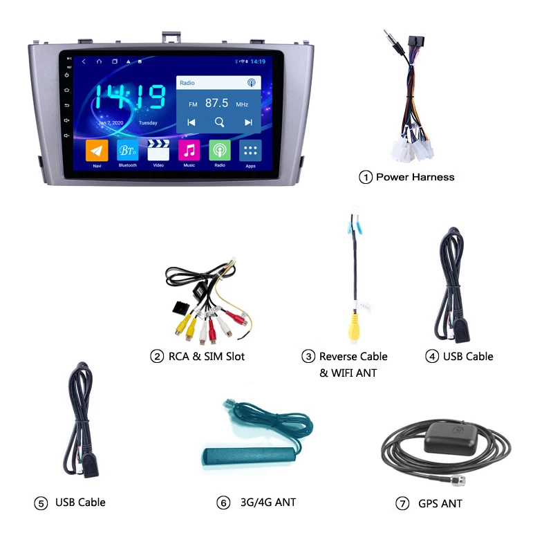 6G+128G Android 10 2.5D+IPS Car Radio Multimedia Stereo Audio Player For Toyota Avensis 2009-2013 GPS Navigation | Автомобили и