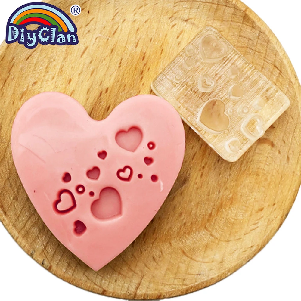 Печать для мыла ручной работы с узором в виде сердца прозрачная печать форме