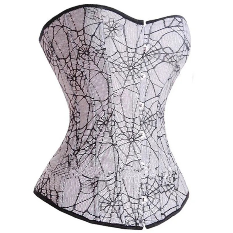 

New Arrival Women Adult Gothic Spider Web Net Corset Bustier Women Overbust Bustier Hot design Sexy corset