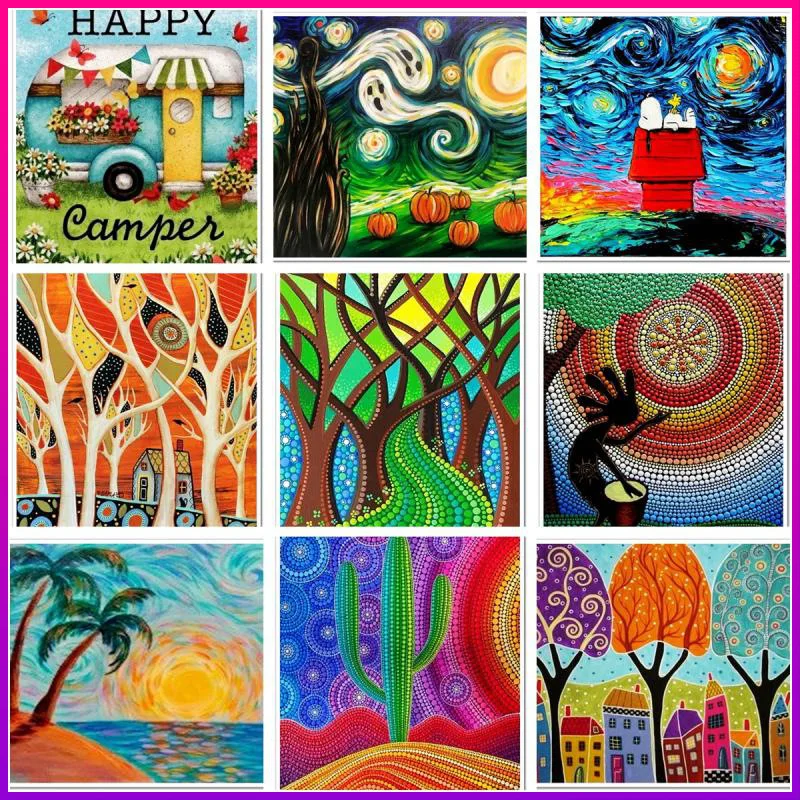 

5D Diamond Painting Kit Cactus Landscape Mosaic DIY Diamond Embroidery Cross Stitch Rhinestone Home Decoration New Year Gift