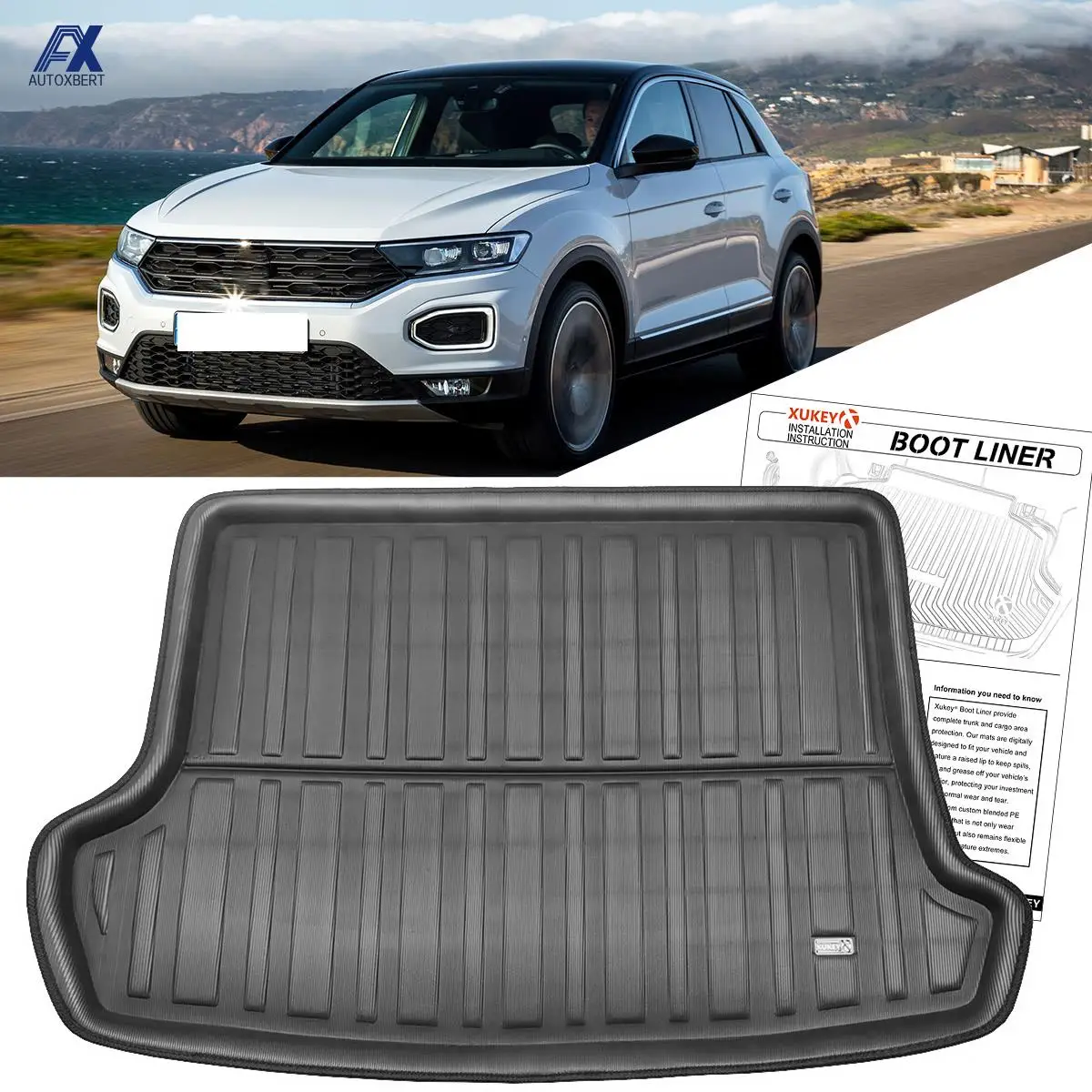 Задняя подкладка багажника для Volkswagen VW T-Roc T ROC TRoc 2017 2018 2023 грузовой поднос коврик для багажника напольный ковер багаж автомобильные аксессуары