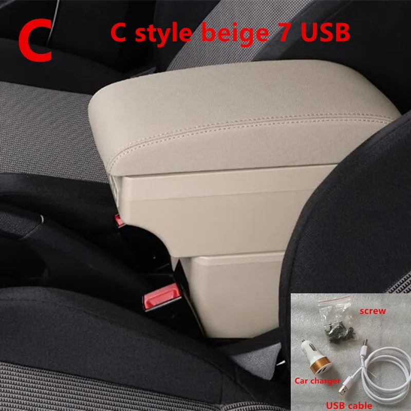 C Style Beige Для chevrolet lacetti подлокотник коробка центральный магазин содержание коробка продукты интерьер подлокотник хранения - Название цвета: C Style Beige
