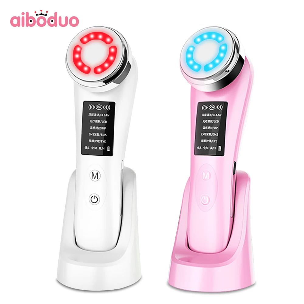 

RF&EMS Facial Lift Beauty Device 5 in 1 Mesotherapy Electroporation Face Massager Photon Skin Rejuvenation Deep Cleansing Tool
