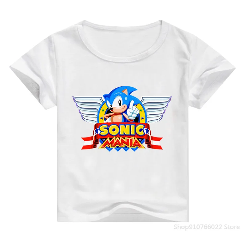 

2020 Summer Boys Cartoon Sonic Hedgehog T Shirt Blue 3D Printed Girls Streetwear Children Kids Clothes Baby Funny Tshirt O-Neck