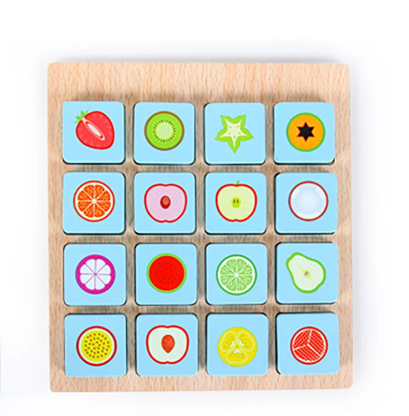 

Children Montessori Puzzle Board Game Instant Photo Memory Chess Kids Brain Power Early Education Wooden Learning Toys Gifts