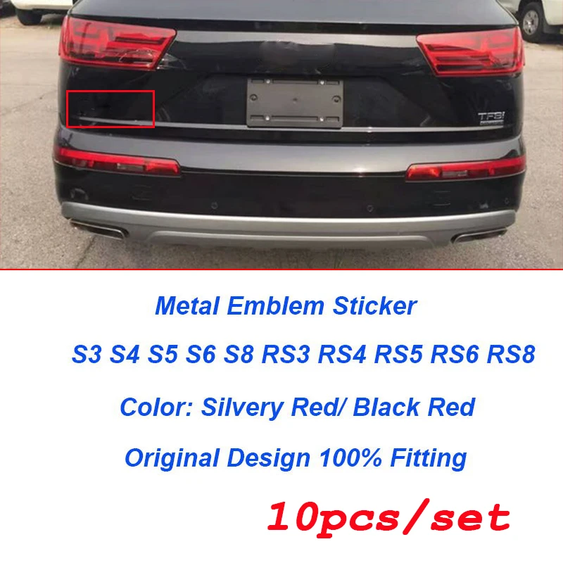 

Good Quality 10pcs/lot 3D Metal Car Stickers Car Truck Motor Decal Sticker for A1 A2 A3 A4 A5 A6 A7 A8 Q1 Q3 Q5 Q7 Car Styling