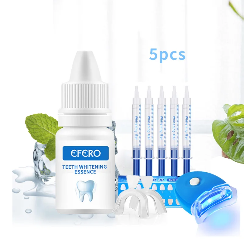 

Efero Oral Care Teeth Whitening Essence Tooth Bleaching Gel Brightening 5pcs Kits Dental Peroxide Teeth Whitening Set