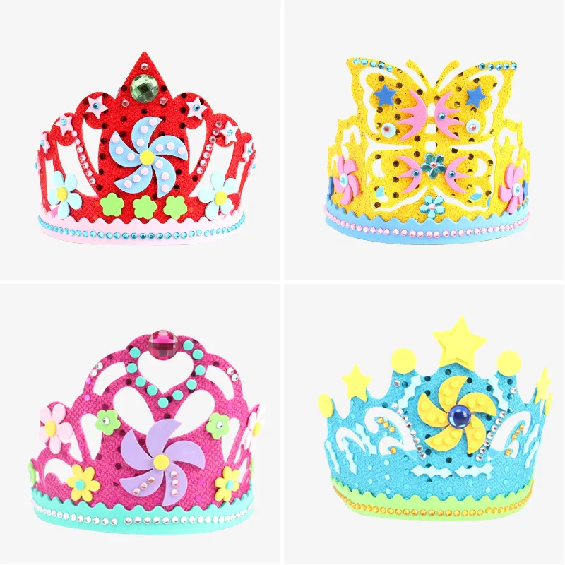 

EVA Foam Paper sequins Crown Creative Flowers Stars Patterns Kindergarten Art Children DIY Craft Toys Party Decorations Gift