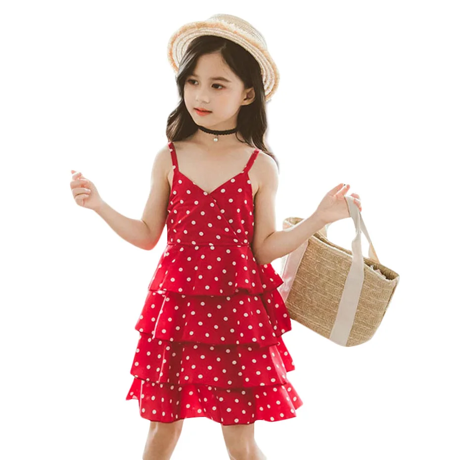 Платья для девочек платье в горошек платья детей без рукавов Детская