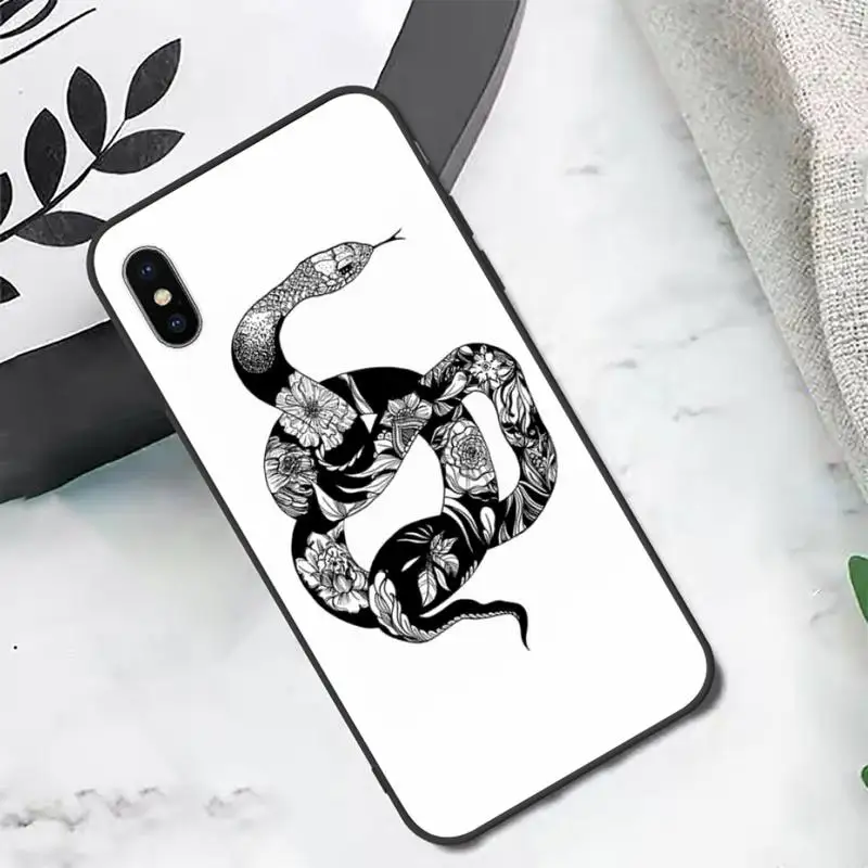 

Snake Flower Snake Painting Phone Case Candy Color for iPhone 6 7 8 11 12 s mini pro X XS XR MAX Plus