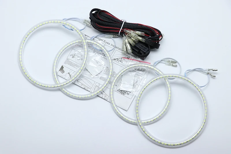 Для Fiat Linea 2007- ультра яркий SMD белый светодиодный ангельские глазки 2600LM 12V halo Кольцо Комплект дневной свет