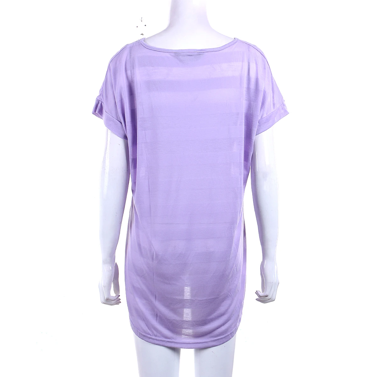 Women Summer Loose T-Shirt Purple Short Sleeve Quick Drying Tops Plus Size