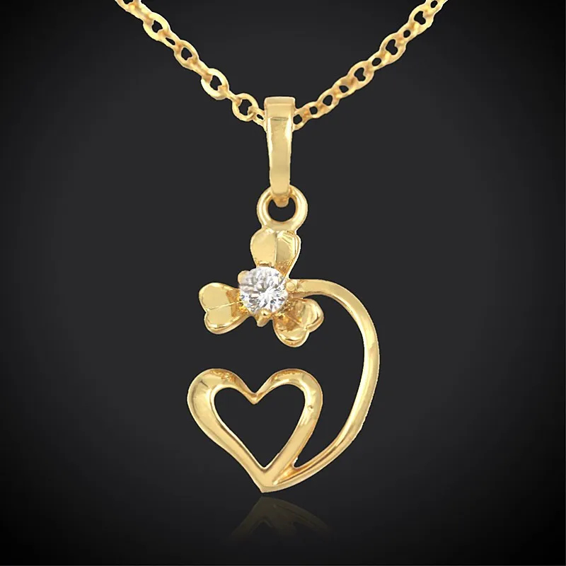 

New Heart Pendant Necklaces For Women Jewelry Gold Heart Shaped Choker Girl Gifts