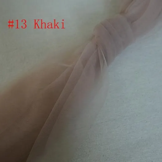 13 Khaki 3 м/5 м Лот 160 см Тюлевая сетчатая кружевная ткань 16 цветов мягкая кружевная ткань для свадебных торжеств DIY занавес Свадебный декор - Color: 13 Khaki