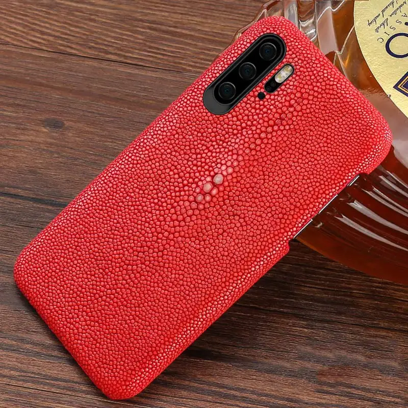 

Genuine Stingray Leather Phone case for HUAWEI P50 P40 Lite P20 p50 Pro Mate 40 20 Lite cover For Honor 60 50Pro 10 20i 8X 9X