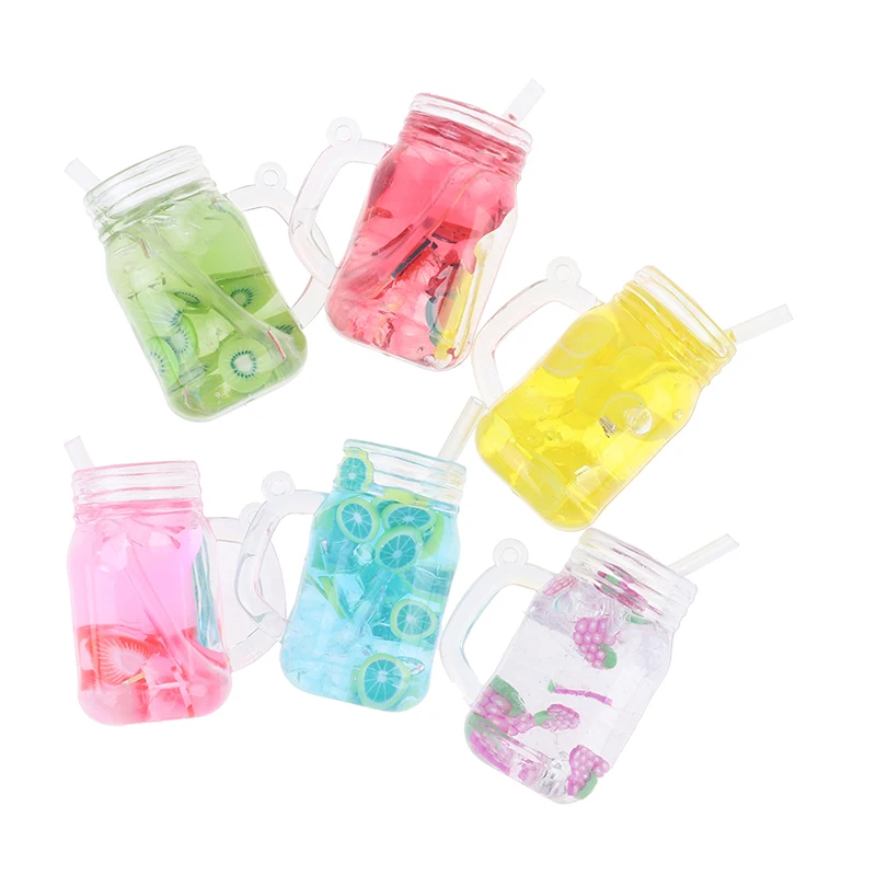 

1PC Fruit Tea Cup Simulation Drinks Model Toy Doll Dollhouse Mini Drink Juice Cup Miniature Accessories Bottle Gifts