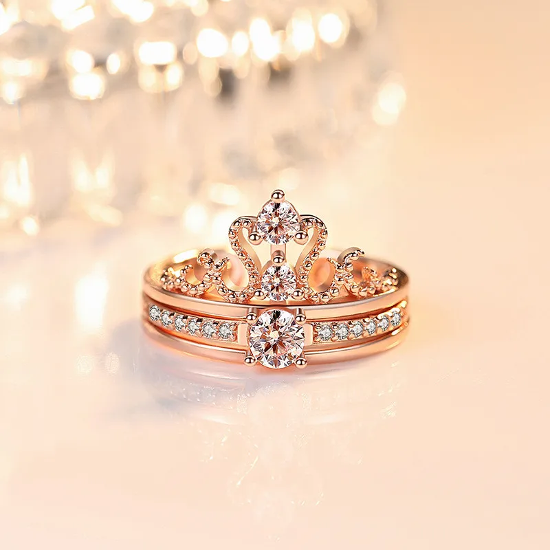 Блестящая Хрустальная корона женские кольца на палец ювелирные изделия тренд 2