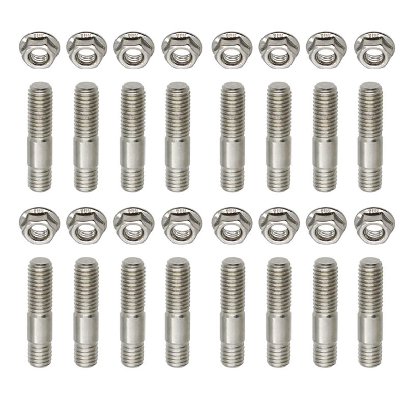 16x 8x M8 Stainless Steel Exhaust Studs and Flange Nuts for Suzuki GT 550 750 Honda Motorcycle Exhaust Bolts Exhaust Screw