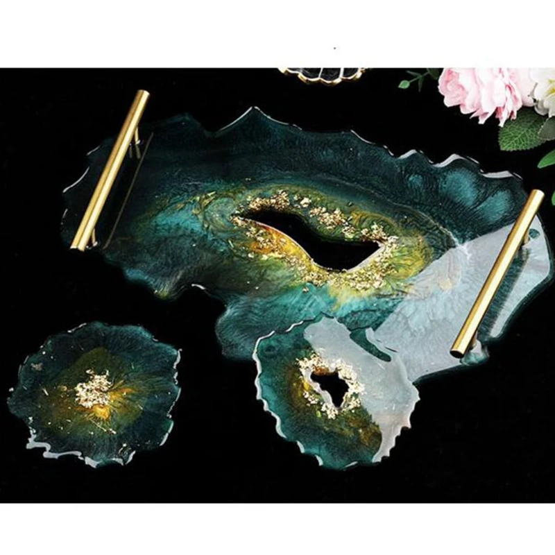 

Coaster Crystal Epoxy Resin Molds Fruit Plate Tray Casting Silicone Mould DIY Craft Decorations Jewelry Making Tools
