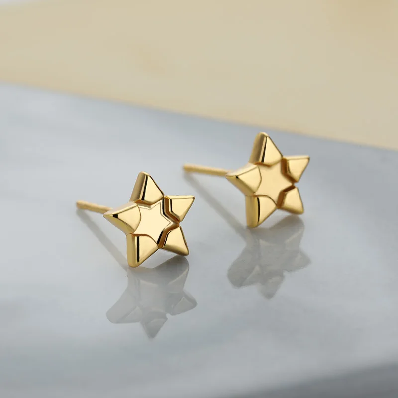 

Gold Star Stud Earrings For Women Girl Simple Stainless Steel Wedding Female Earrings Cute Ear Stud Jewelry 2021 Bijoux Femme