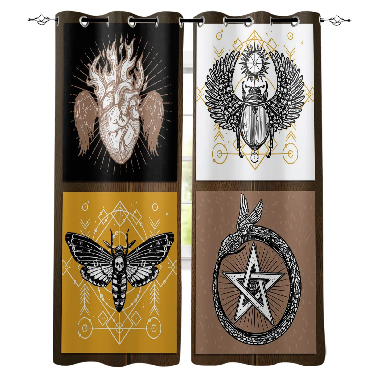 

Insect Stars Moth Windows Curtains For Living Room Bedroom Decorative Kitchen Curtains Drapes Treatments