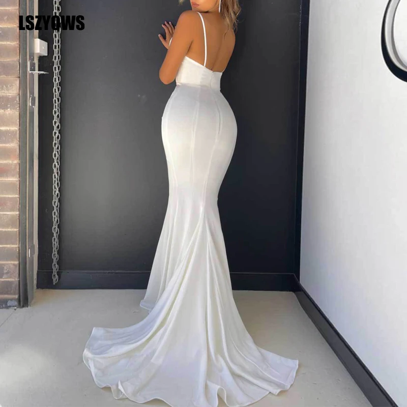 

Women Summer Maxi Long Dress Elegant Backless Spaghetti Strap Evening Party Dress Solid Vintage Bodycon Mermaid Dresses Vestidos