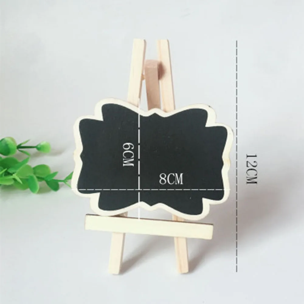 

5pcs Mini Wooden Blackboard Message Rectangular Slate Board Cards memo label Signs Price Digit Table